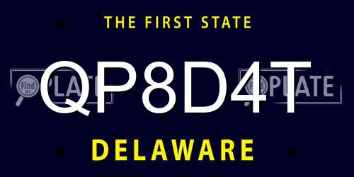 QP8D4T Delaware License Plate