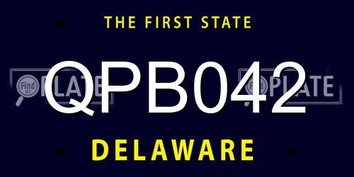QPB042 Delaware License Plate