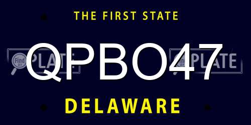 QPBO47 Delaware License Plate