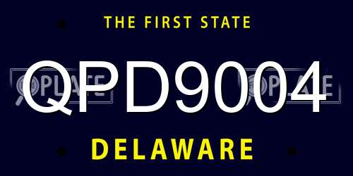QPD9004 Delaware License Plate