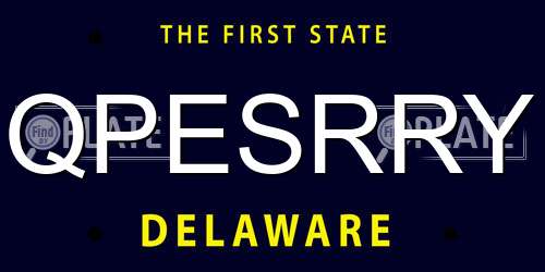 QPESRRY Delaware License Plate