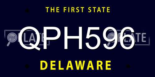 QPH596 Delaware License Plate