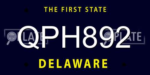 QPH892 Delaware License Plate