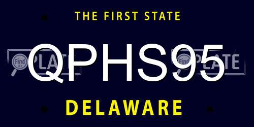 QPHS95 Delaware License Plate