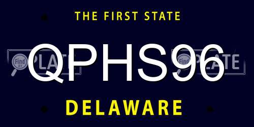 QPHS96 Delaware License Plate