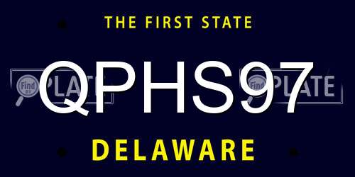 QPHS97 Delaware License Plate