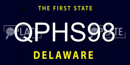 QPHS98 Delaware License Plate