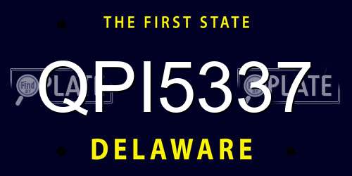 QPI5337 Delaware License Plate