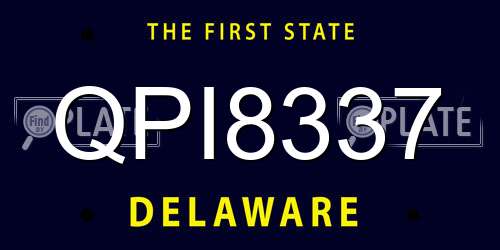 QPI8337 Delaware License Plate