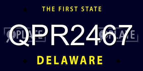 QPR2467 Delaware License Plate