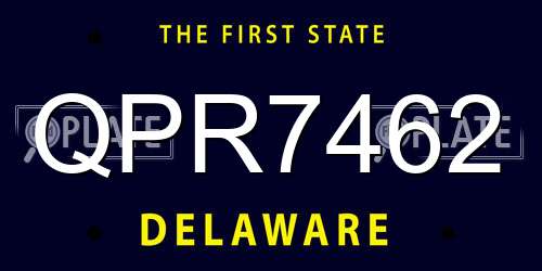QPR7462 Delaware License Plate