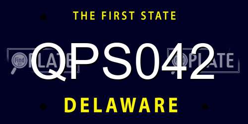 QPS042 Delaware License Plate