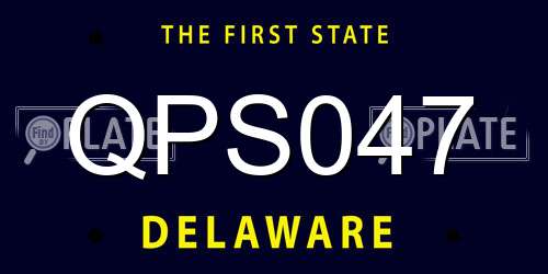 QPS047 Delaware License Plate
