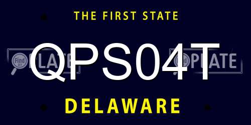 QPS04T Delaware License Plate