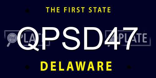 QPSD47 Delaware License Plate