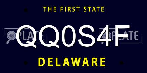 QQ0S4F Delaware License Plate