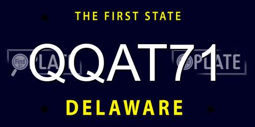 QQAT71 Delaware License Plate