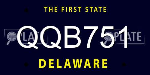 QQB751 Delaware License Plate