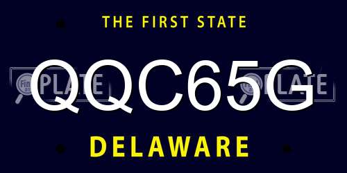 QQC65G Delaware License Plate