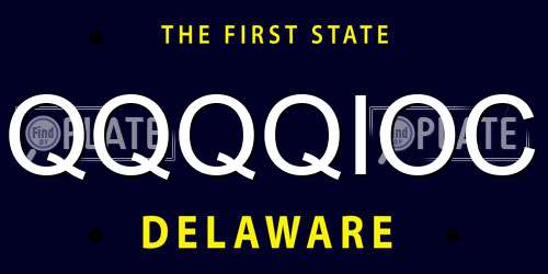QQQQIOC Delaware License Plate