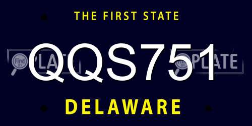 QQS751 Delaware License Plate