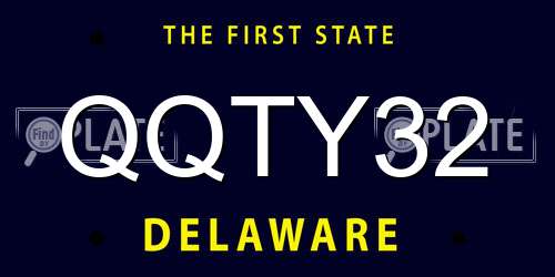 QQTY32 Delaware License Plate