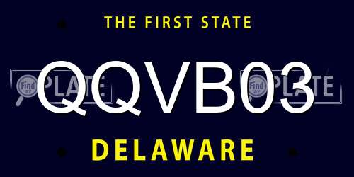 QQVB03 Delaware License Plate