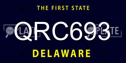 QRC693 Delaware License Plate