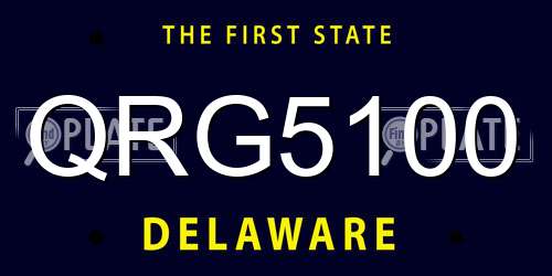 QRG5100 Delaware License Plate