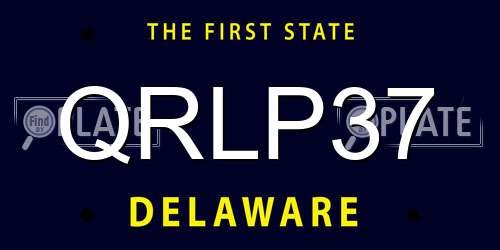 QRLP37 Delaware License Plate