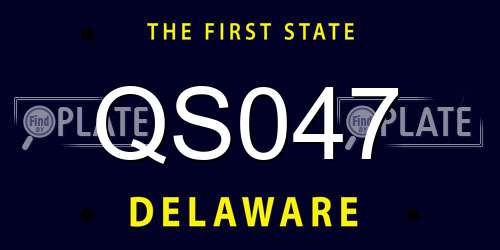 QS047 Delaware License Plate