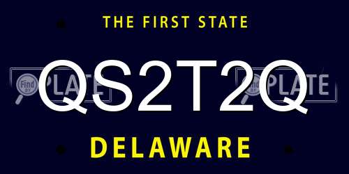 QS2T2Q Delaware License Plate
