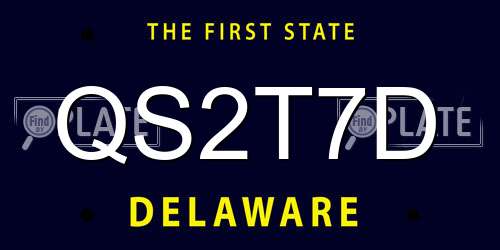 QS2T7D Delaware License Plate