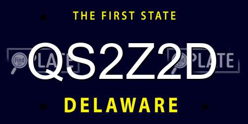 QS2Z2D Delaware License Plate