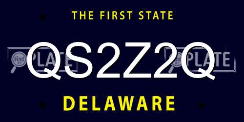 QS2Z2Q Delaware License Plate