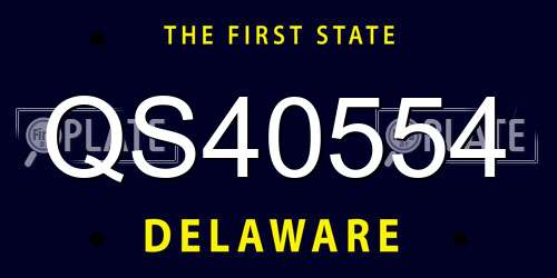 QS40554 Delaware License Plate