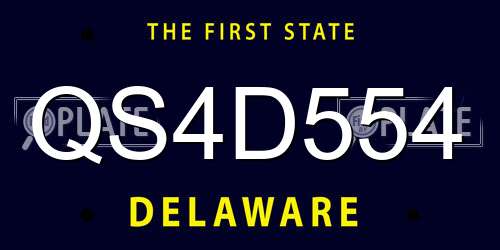 QS4D554 Delaware License Plate