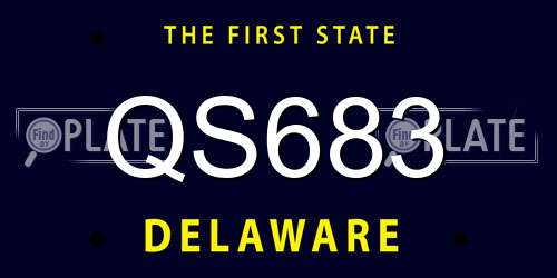 QS683 Delaware License Plate