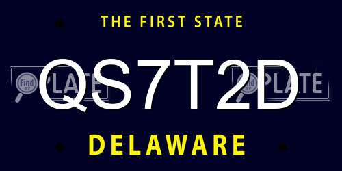 QS7T2D Delaware License Plate