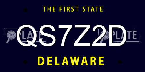 QS7Z2D Delaware License Plate