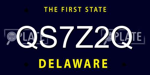 QS7Z2Q Delaware License Plate