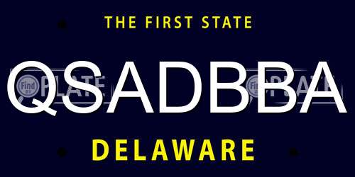 QSADBBA Delaware License Plate