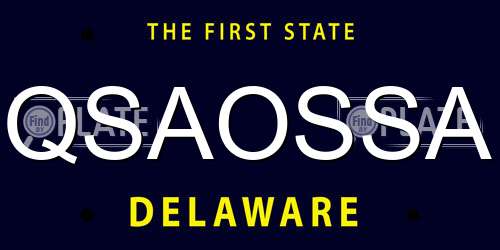 QSAOSSA Delaware License Plate