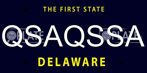 QSAQSSA Delaware License Plate