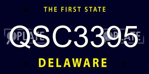 QSC3395 Delaware License Plate