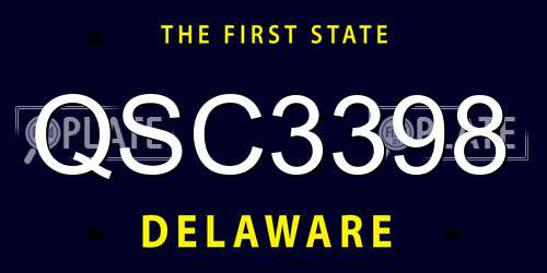 QSC3398 Delaware License Plate