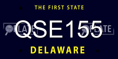 QSE155 Delaware License Plate