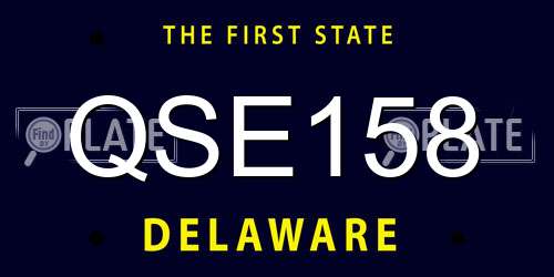 QSE158 Delaware License Plate