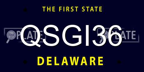 QSGI36 Delaware License Plate