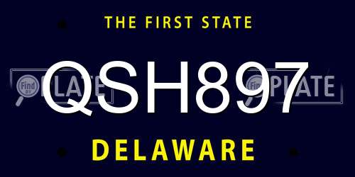 QSH897 Delaware License Plate